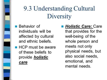 9.3 Understanding Cultural Diversity