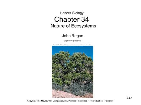 Honors Biology Chapter 34