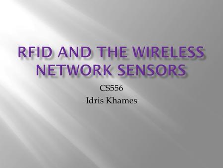CS556 Idris Khames. What is RFID? RFID stands for radio frequency identification. It is one of automated systems which used to collect data The beginning.
