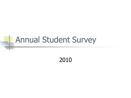 Annual Student Survey 2010. IHS makes learning exciting and encourages me to continue my education.