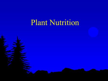 Plant Nutrition.