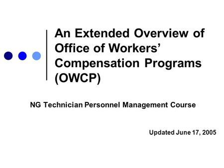 Office of Workers Compensation (OWCP) - ppt download