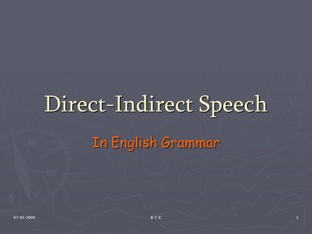 Direct-Indirect Speech