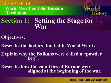 Section 1: Setting the Stage for War