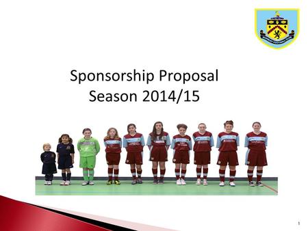 1.  Women's Football in the UK  Structure of Burnley FC Girls & Ladies  North West Football Leagues  Sponsorship Opportunities Table of Contents 2.