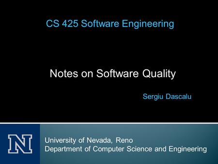 Notes on Software Quality