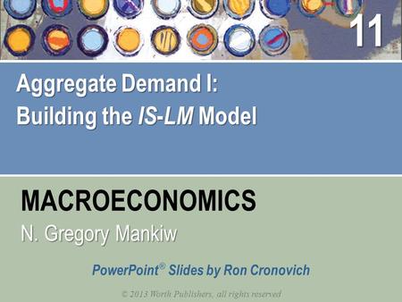 MACROECONOMICS © 2013 Worth Publishers, all rights reserved PowerPoint ® Slides by Ron Cronovich N. Gregory Mankiw Aggregate Demand I: Building the IS.