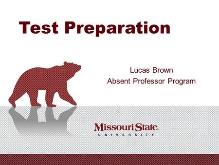 Test Preparation Lucas Brown Absent Professor Program.