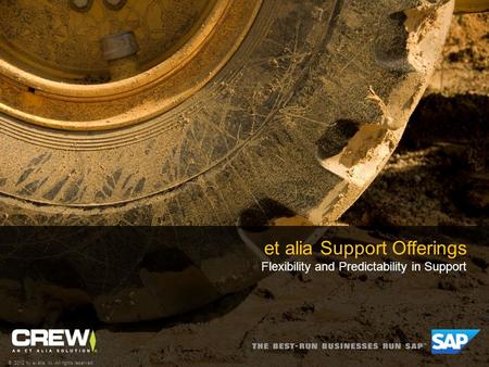 Et alia Support Offerings Flexibility and Predictability in Support © 2012 by et alia, llc. All rights reserved.