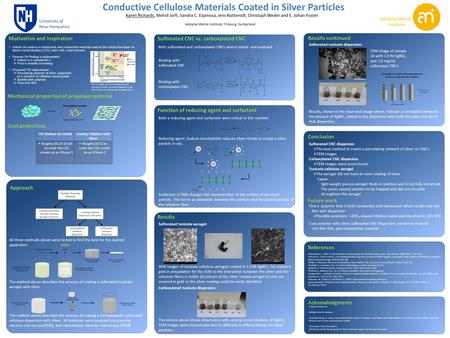 Conductive Cellulose Materials Coated in Silver Particles Karen Richards, Mehdi Jorfi, Sandra C. Espinosa, Jens Natterodt, Christoph Weder and E. Johan.