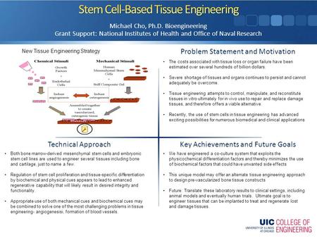 Problem Statement and Motivation Key Achievements and Future Goals Technical Approach Michael Cho, Ph.D. Bioengineering Grant Support: National Institutes.
