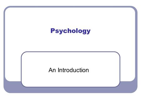Psychology An Introduction.