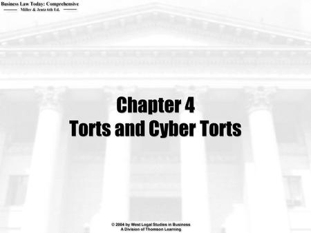 Chapter 4 Torts and Cyber Torts