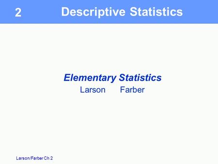 Descriptive Statistics