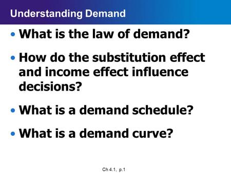 What is the law of demand?