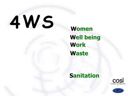 Women Well being Work Waste Sanitation S W 4. An action research  On alternative strategies of environmental sanitation and waste management  For improved.