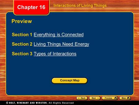 Chapter 16 Preview Section 1 Everything is Connected