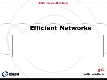 Efficient Networks. Agenda Service provider Problem/Issues Who we are, why are we here Focus on Increase ARPU –VPN and Firewall managed services Why an.