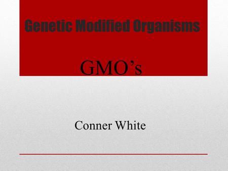Genetic Modified Organisms