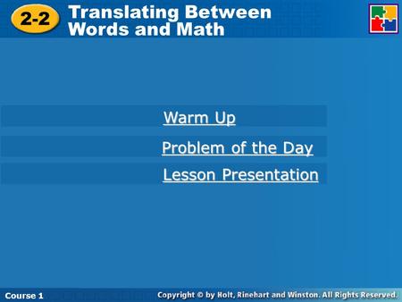 Translating Between Words and Math 2-2