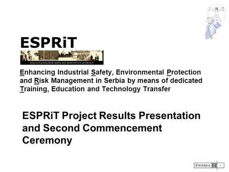 1 ESPRiT Enhancing Industrial Safety, Environmental Protection and Risk Management in Serbia by means of dedicated Training, Education and Technology Transfer.