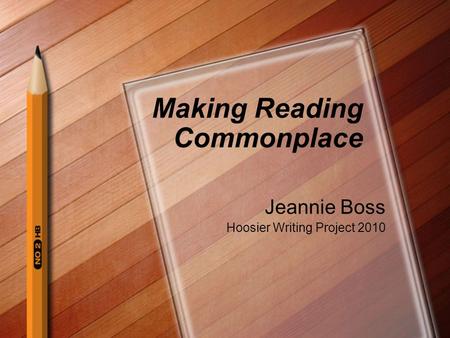 Making Reading Commonplace