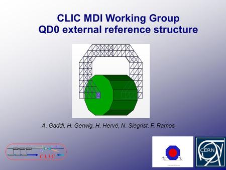 CLIC MDI Working Group QD0 external reference structure A. Gaddi, H. Gerwig, H. Hervé, N. Siegrist, F. Ramos.