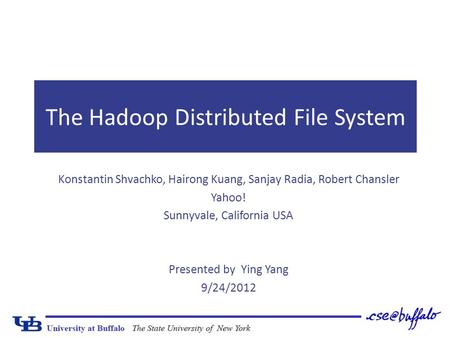The Hadoop Distributed File System