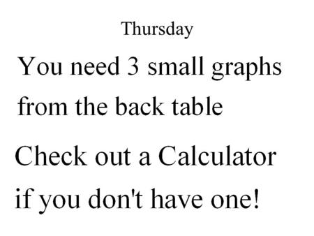 Thursday Section 3-1: Graphing Systems of Equations Pages 126-132 in textbook.