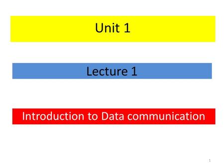 Introduction to Data communication
