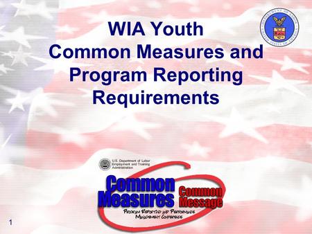 WIA Youth Common Measures and Program Reporting Requirements 1.