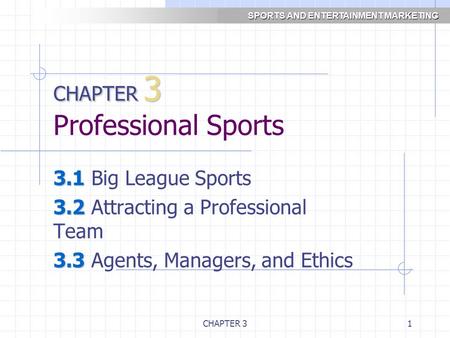 CHAPTER 3 Professional Sports
