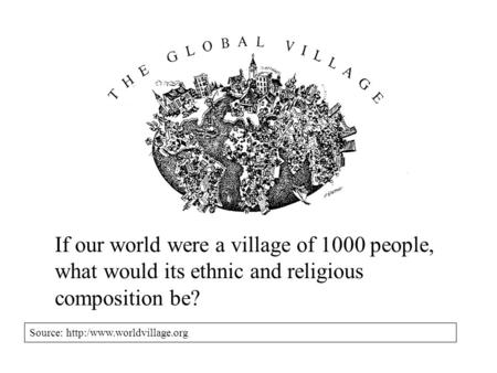 If our world were a village of 1000 people, what would its ethnic and religious composition be? Source:
