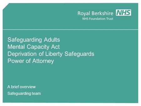 A brief overview Safeguarding team