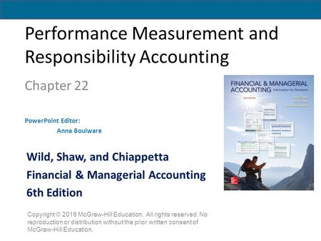 Performance Measurement and Responsibility Accounting