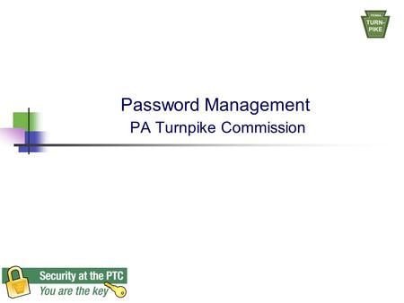 Password Management PA Turnpike Commission