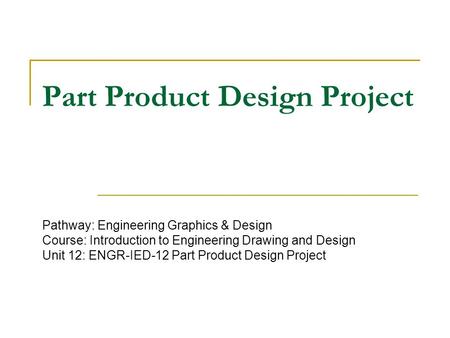 Part Product Design Project