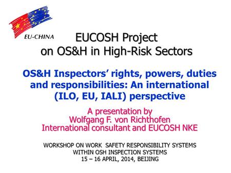 EUCOSH Project on OS&H in High-Risk Sectors