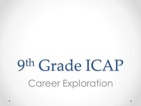 9 th Grade ICAP Career Exploration. Overview 1.Review Colorado Career Cluster Model 2.Review 8 th grade survey results 3.Complete Colorado Career Cluster.