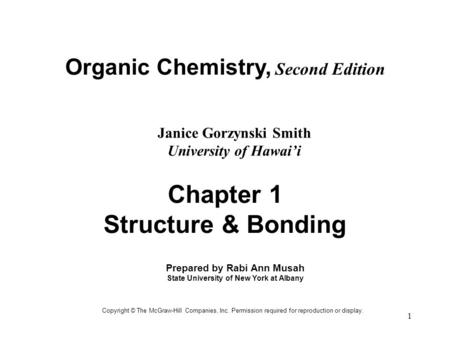 Chapter 1 Structure & Bonding