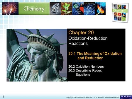 Chapter 20 Oxidation-Reduction Reactions 20.1 The Meaning of Oxidation