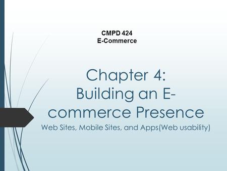 Chapter 4: Building an E-commerce Presence