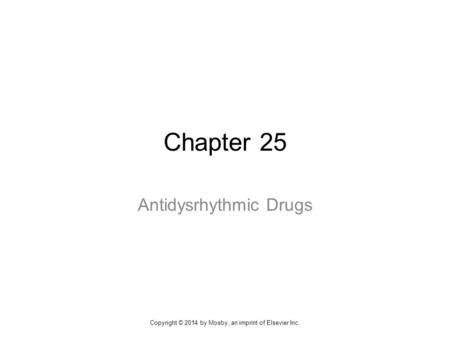 Antidysrhythmic Drugs