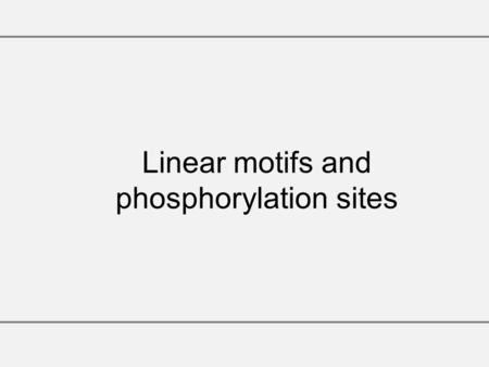 Linear motifs and phosphorylation sites. What is a linear motif? ( in molecular biology )