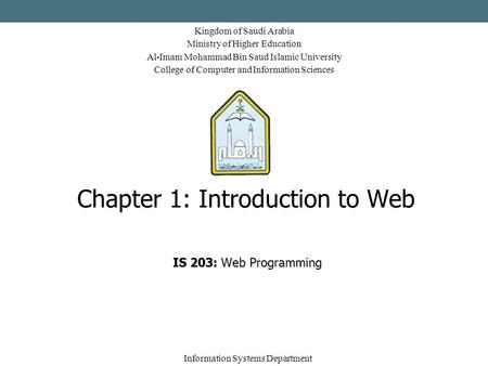 Chapter 1: Introduction to Web