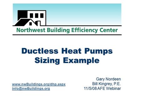 Ductless Heat Pumps Sizing Example