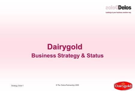 Strategy Slide 1 © The Delos Partnership 2005 Dairygold Business Strategy & Status.