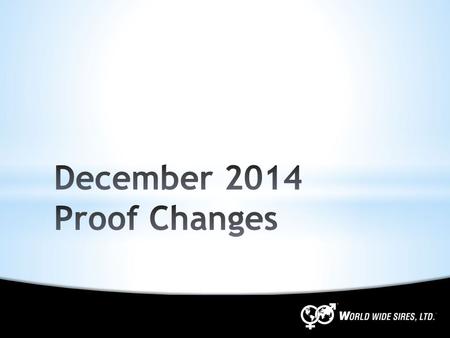 December 2014 Proof Changes