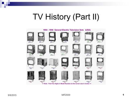 TV History (Part II) 4/21/2017 MIT2000.