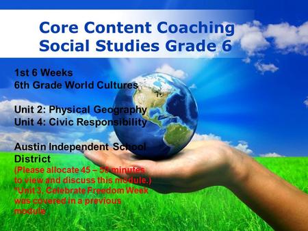 Core Content Coaching Social Studies Grade 6